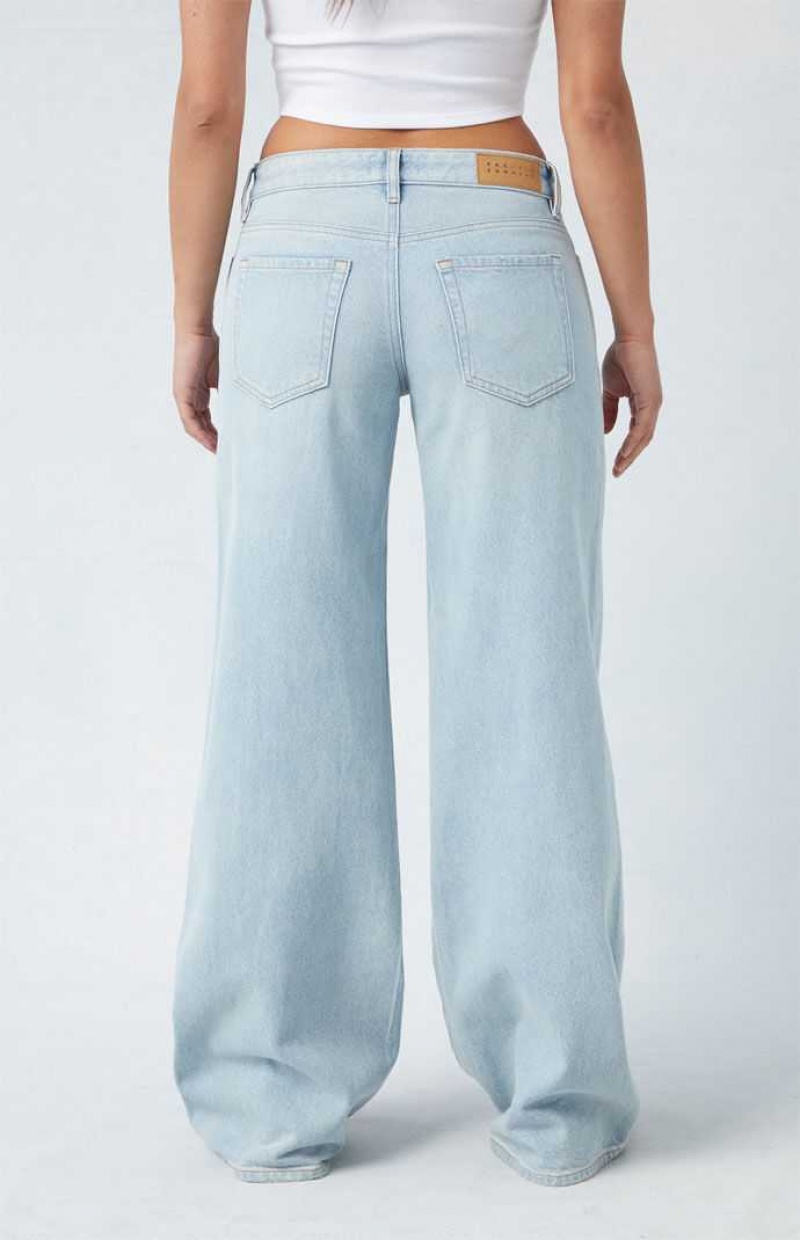 Pantalons PacSun Eco Light Indigo Low Rise gy Femme Indigo | 690417QEJ