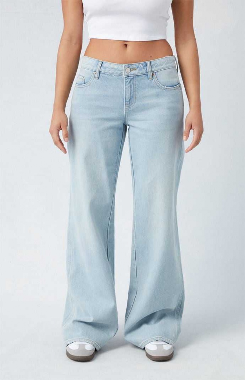 Pantalons PacSun Eco Light Indigo Low Rise gy Femme Indigo | 690417QEJ