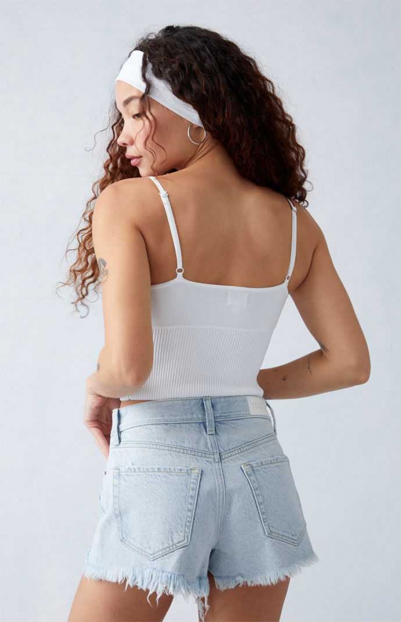 Pantalons PacSun Eco Light Indigo Ripped High Waisted Denim Festival Femme Indigo Clair | 317905ZEO