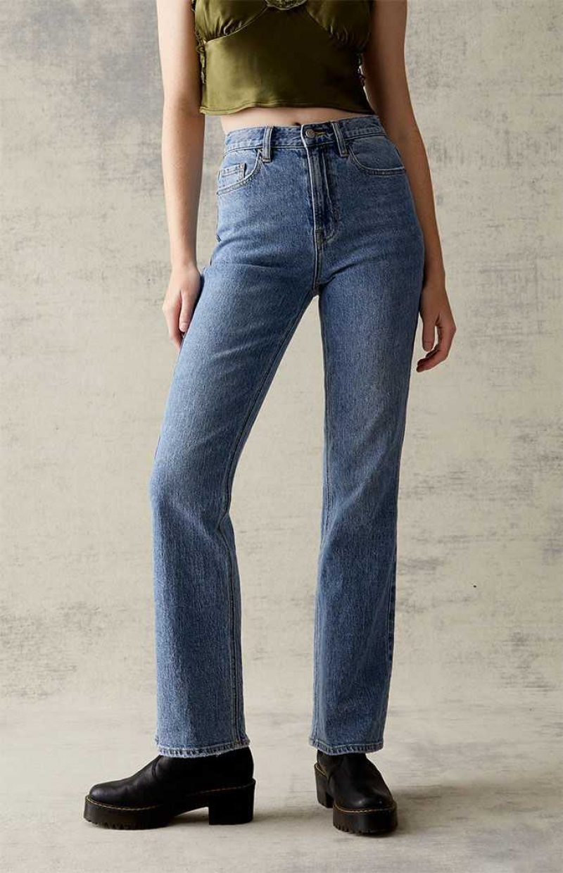 Pantalons PacSun Eco Medium Blue Stretch High Waisted Bootcut Femme Indigo | 867053FLR