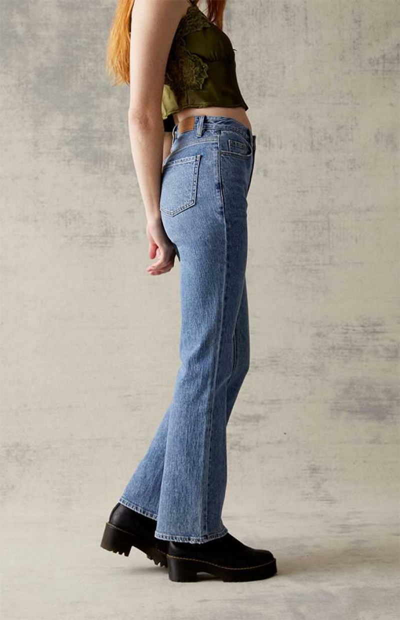 Pantalons PacSun Eco Medium Blue Stretch High Waisted Bootcut Femme Indigo | 867053FLR