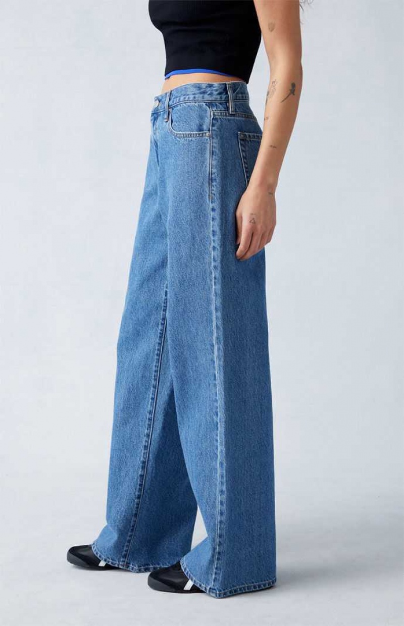 Pantalons PacSun Eco Medium Indigo Extreme gy Femme Indigo | 192056UWE