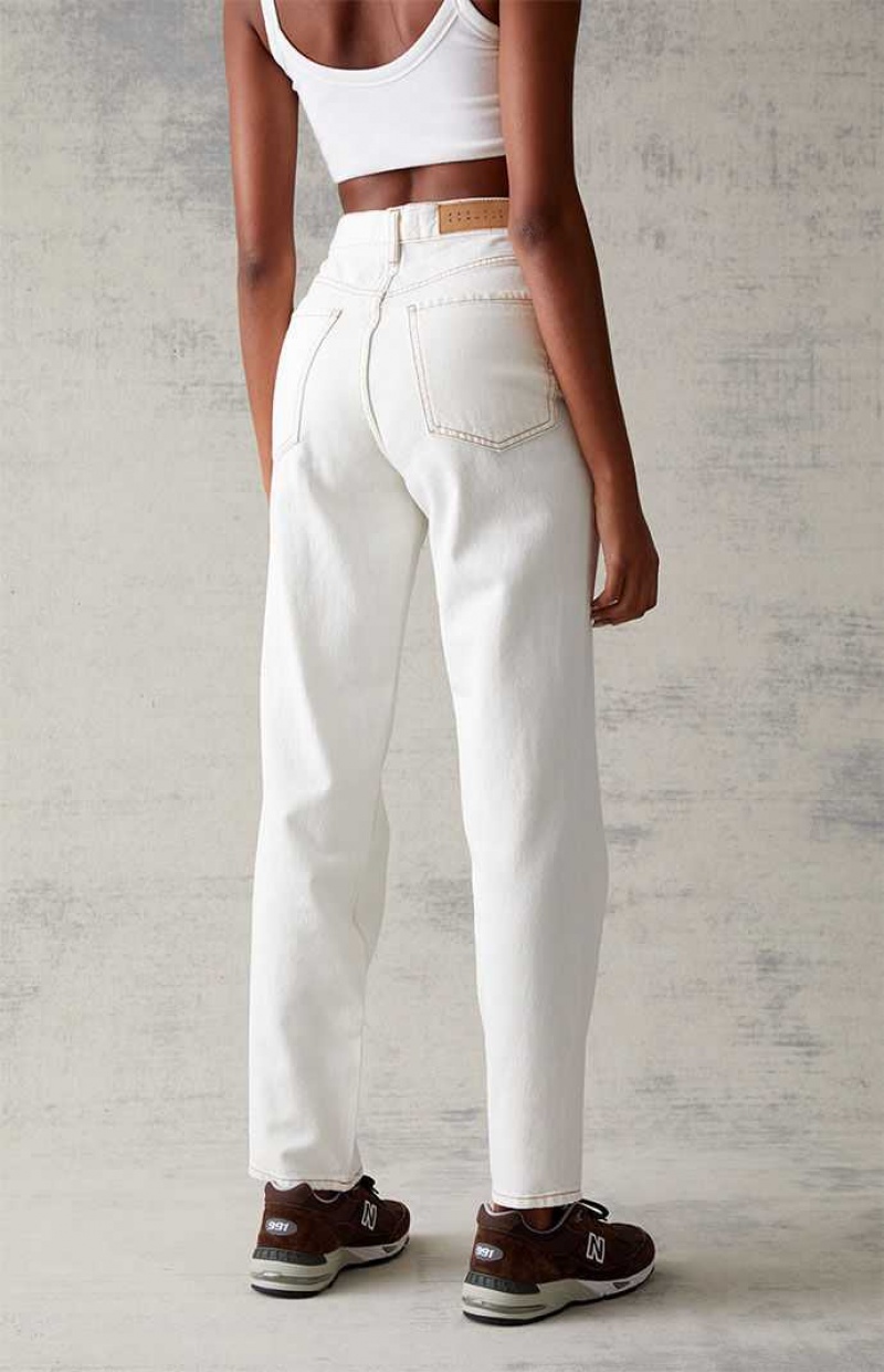 Pantalons PacSun Eco Off White Dad Femme Blanche | 763459MNV