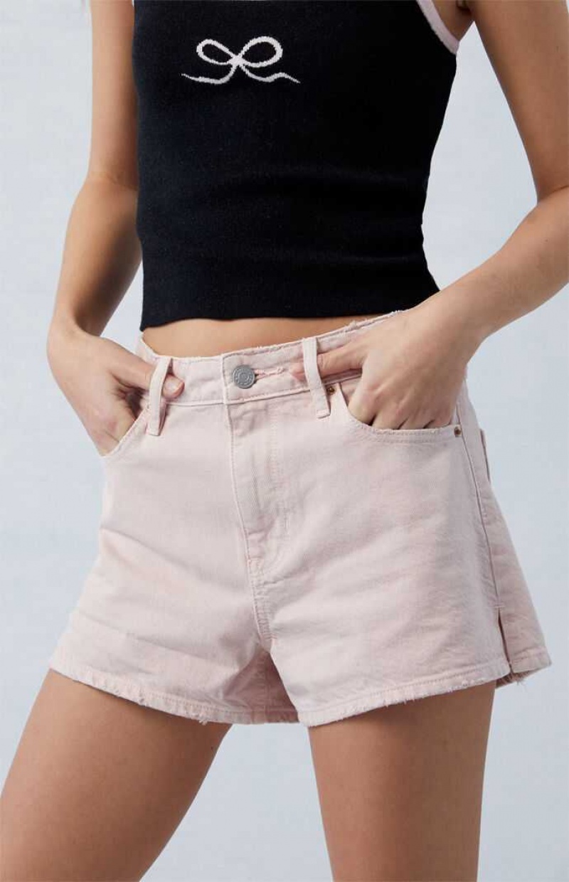 Pantalons PacSun Eco Pink High Waisted Denim Festival Femme Rose | 091648DVJ