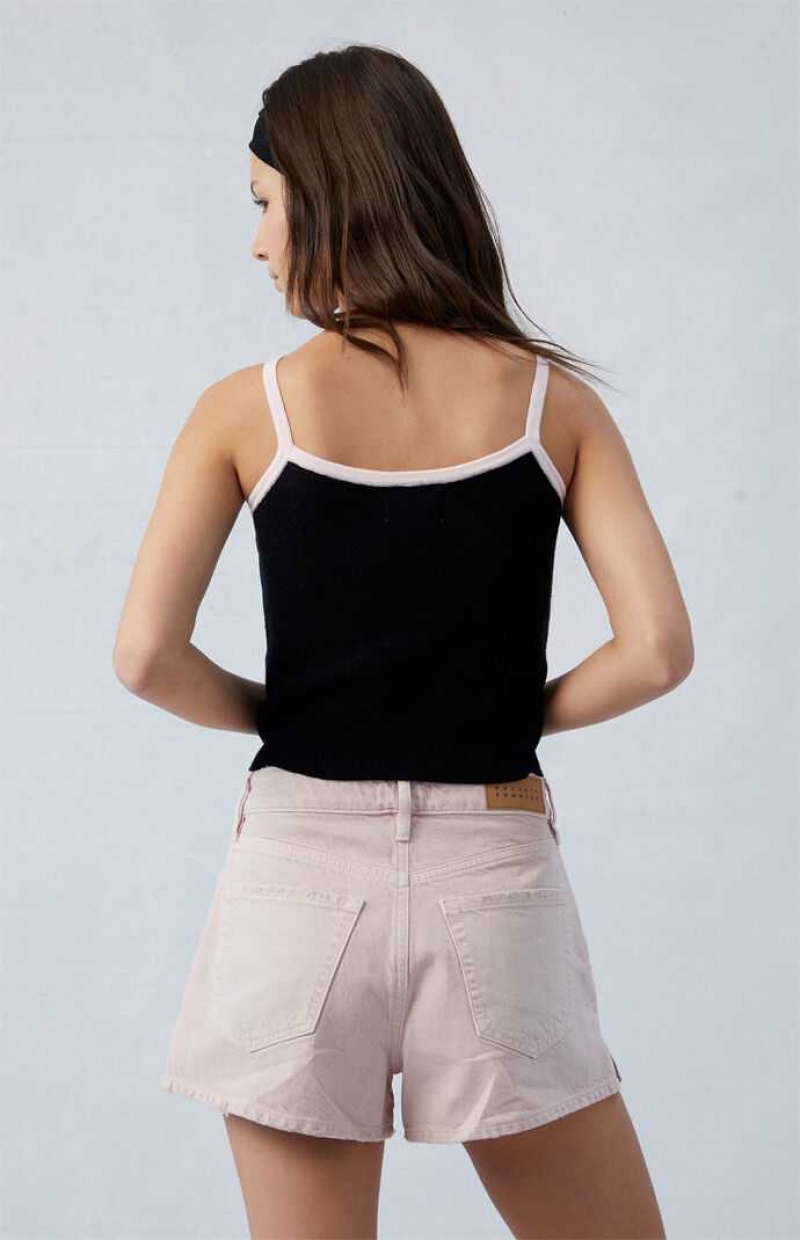 Pantalons PacSun Eco Pink High Waisted Denim Festival Femme Rose | 091648DVJ