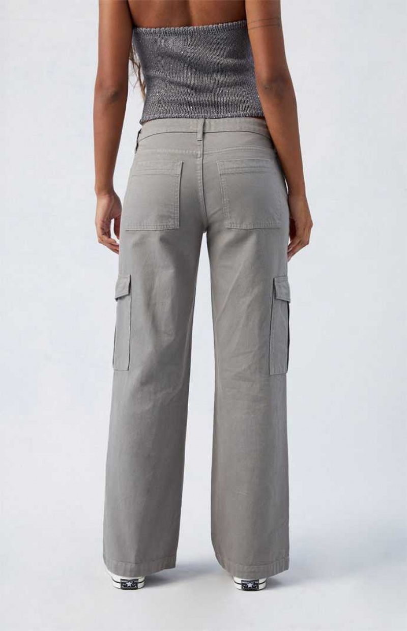 Pantalons PacSun Eco Sage Low Rise gy Larges Leg Cargo Femme Vert Olive | 891307ZOK