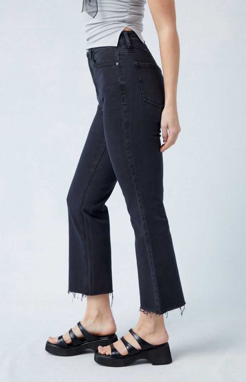 Pantalons PacSun Eco Stretch Black High Waisted Cropped Bootcut Femme Noir | 538204BHI