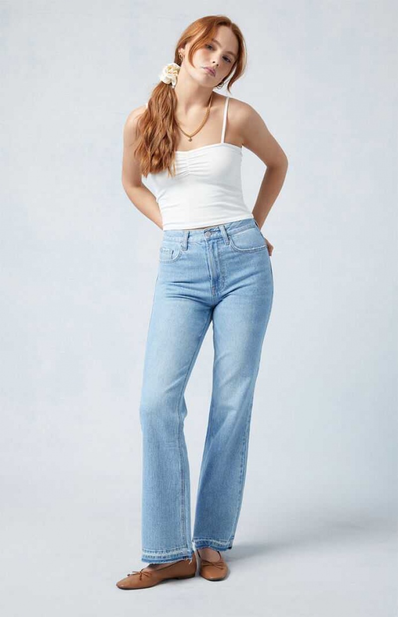 Pantalons PacSun Eco Stretch Light Indigo High Waisted Bootcut Femme Indigo | 825406UWA