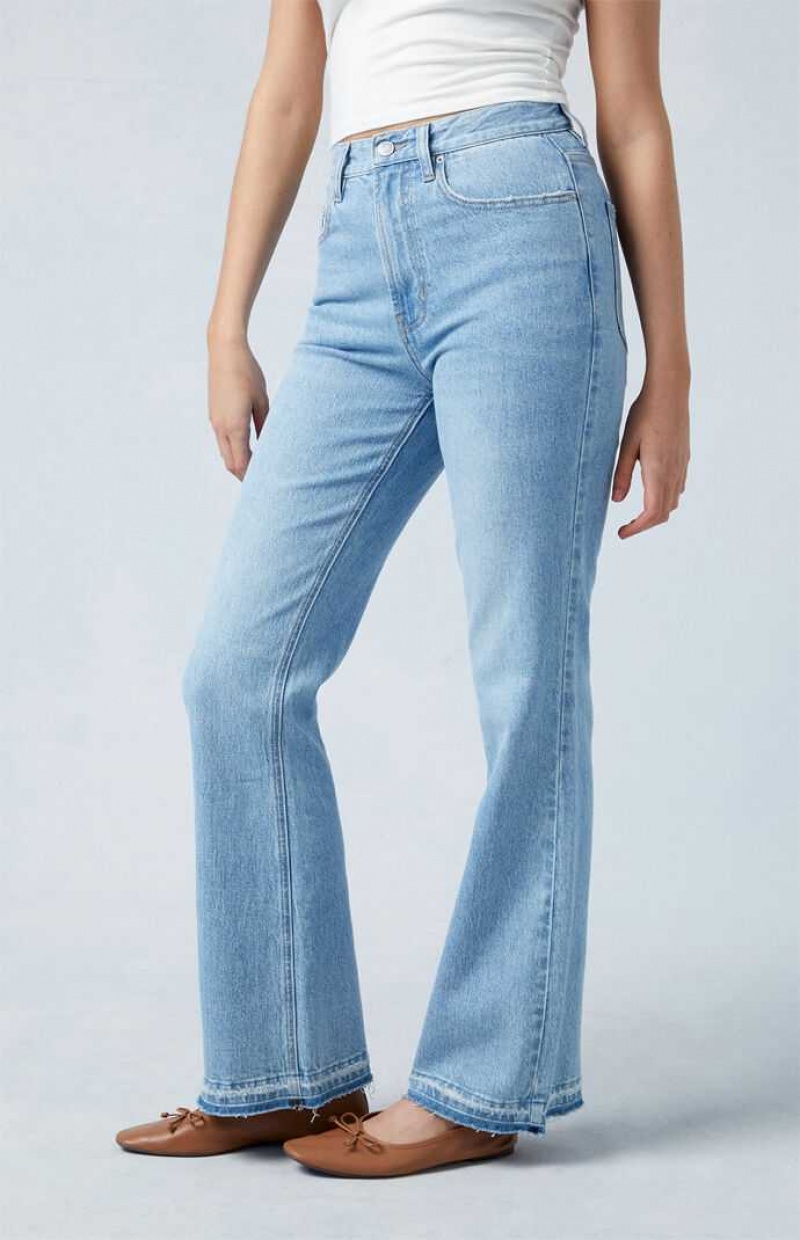 Pantalons PacSun Eco Stretch Light Indigo High Waisted Bootcut Femme Indigo | 825406UWA