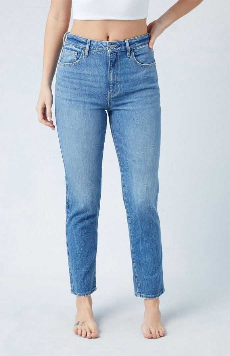 Pantalons PacSun Eco Stretch Medium Indigo Mom Femme Indigo | 943820LAT