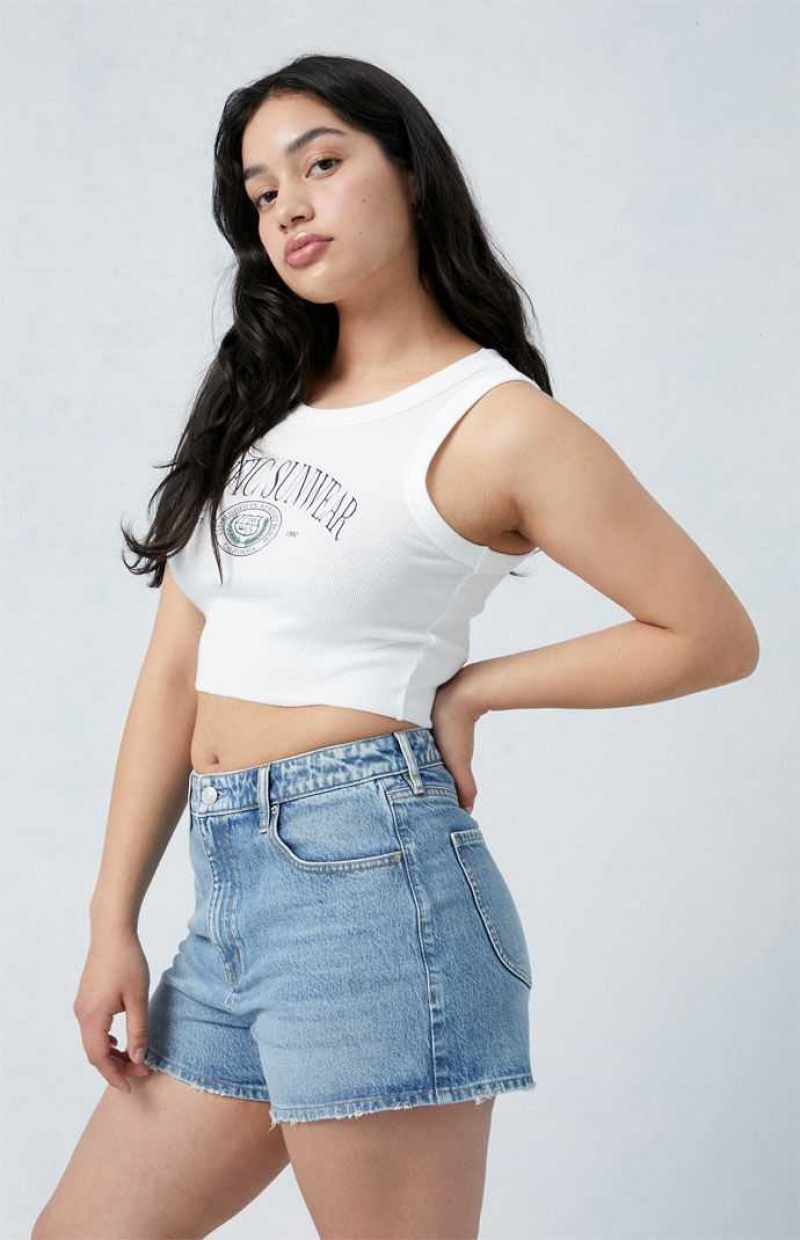 Pantalons PacSun Eco Stretch Medium Indigo Curve High Waisted Denim Festival Femme Indigo | 210438WTQ