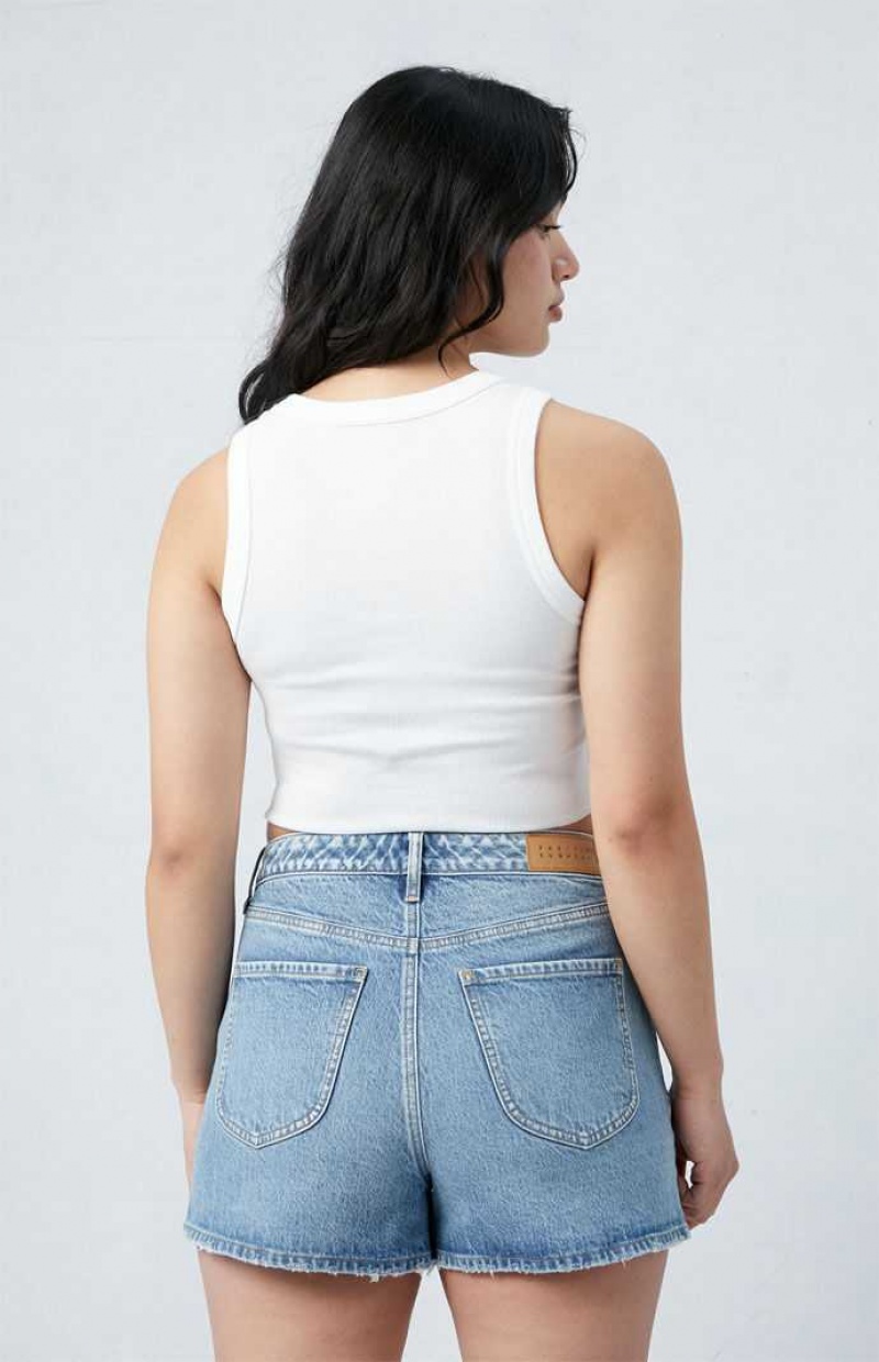 Pantalons PacSun Eco Stretch Medium Indigo Curve High Waisted Denim Festival Femme Indigo | 210438WTQ