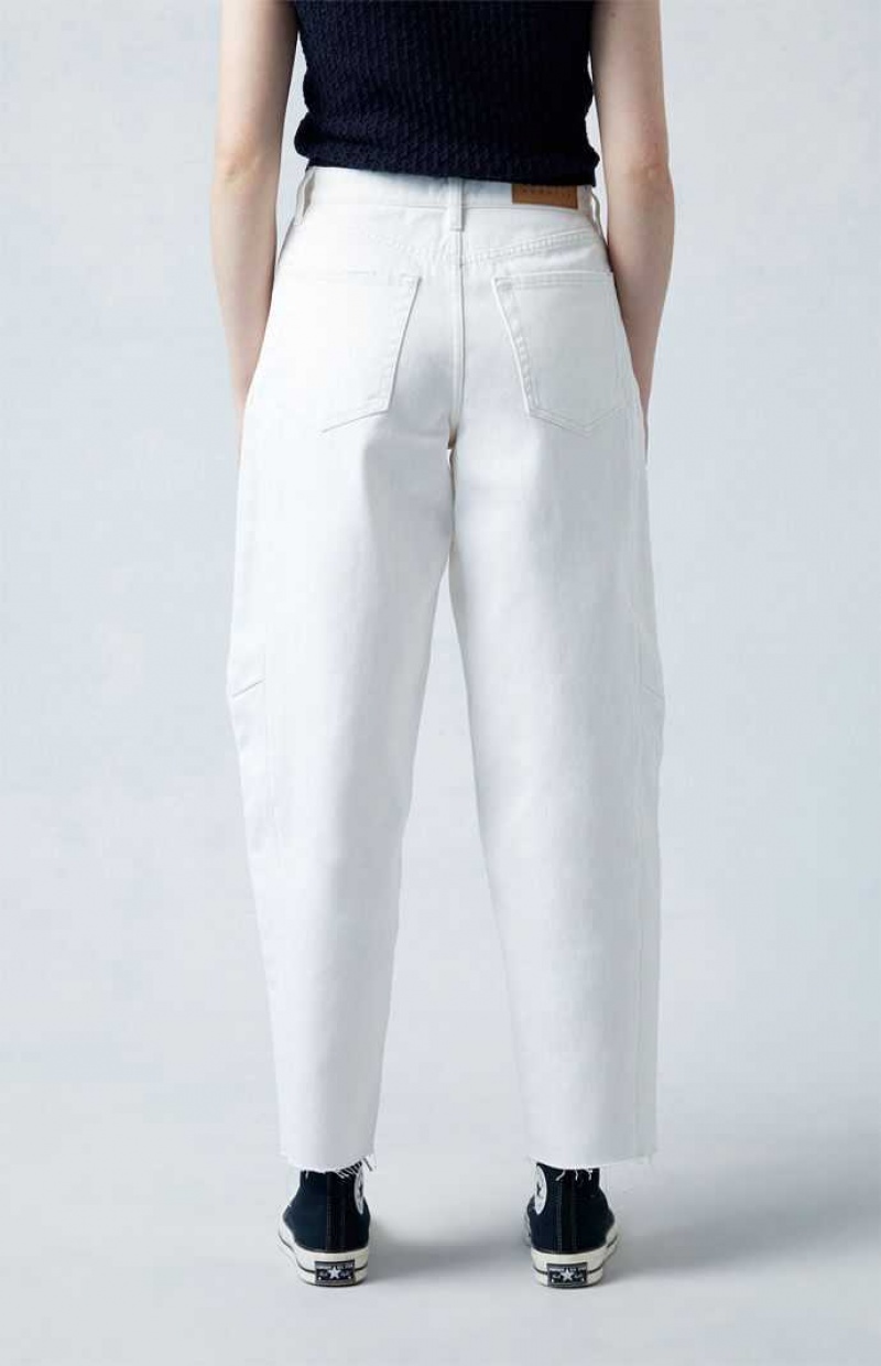 Pantalons PacSun Eco White Barrel Femme Blanche | 741328PDC