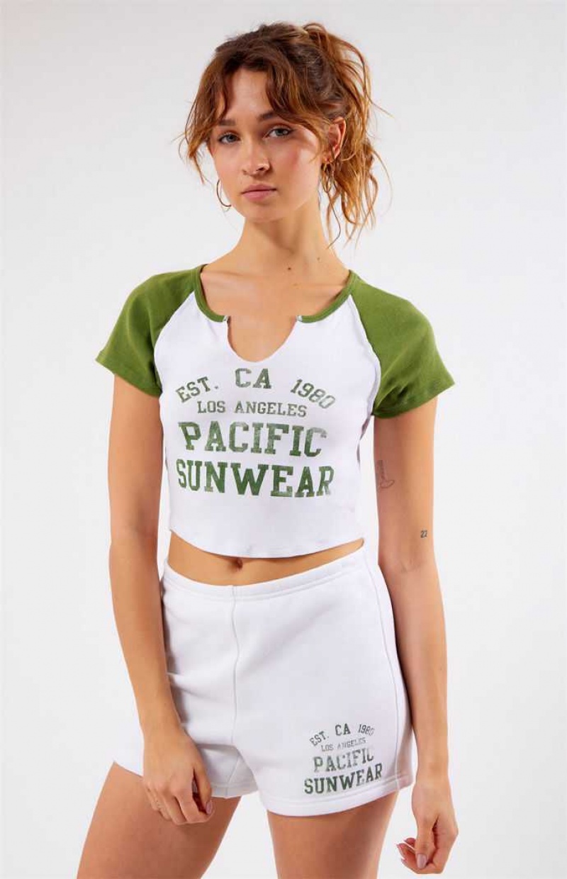 Pantalons PacSun Est. CA 1980 Pacific Sunwear Slim Sweat Femme Blanche | 910824VCA