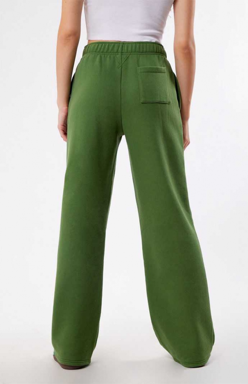 Pantalons PacSun Est. CA 1980 Pacific Sunwear Larges Leg Femme Vert | 362409TEN