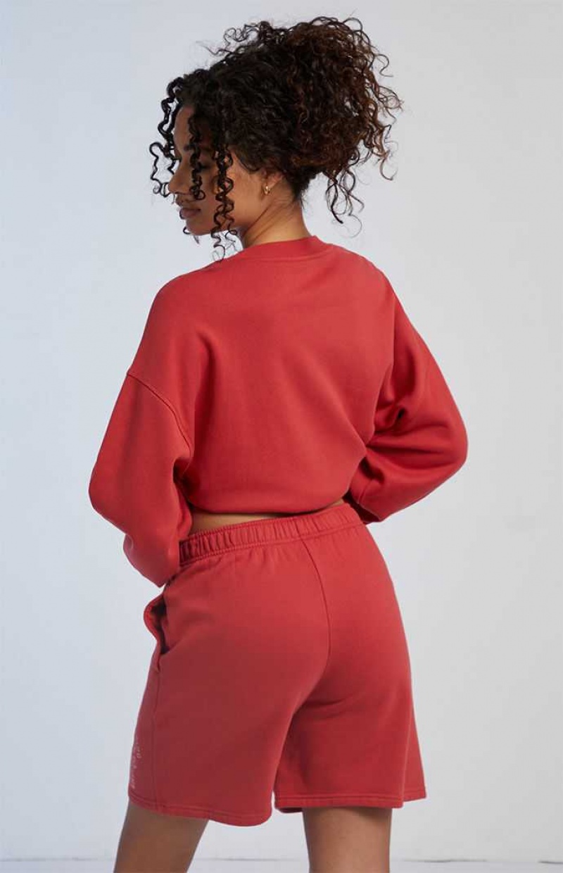 Pantalons PacSun Find The Divine Sweat Femme Rouge | 508932FBN