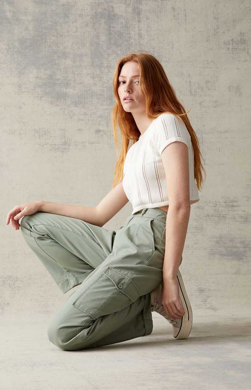 Pantalons PacSun Green Cargo Femme Vert | 048651IWH