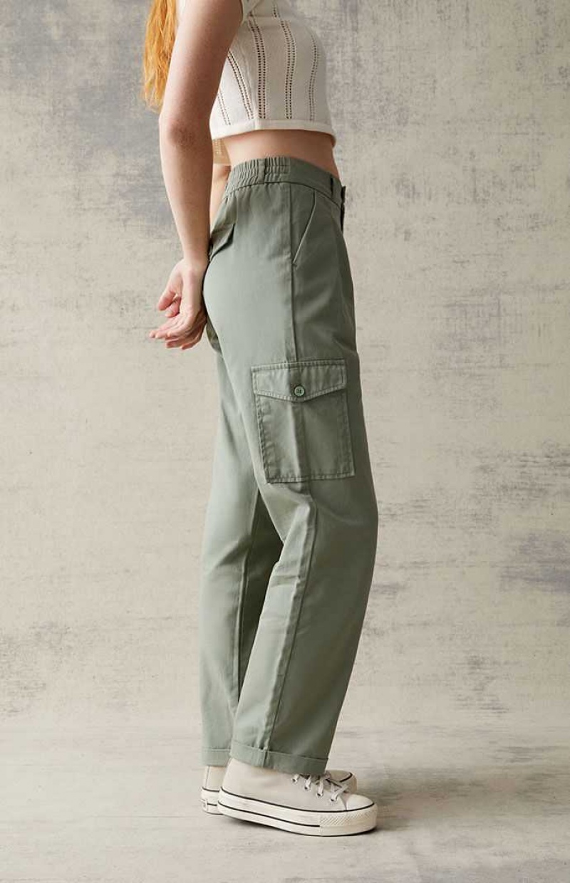 Pantalons PacSun Green Cargo Femme Vert | 048651IWH