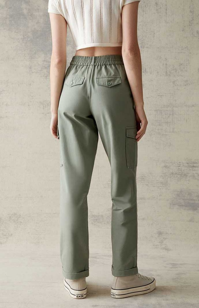 Pantalons PacSun Green Cargo Femme Vert | 048651IWH