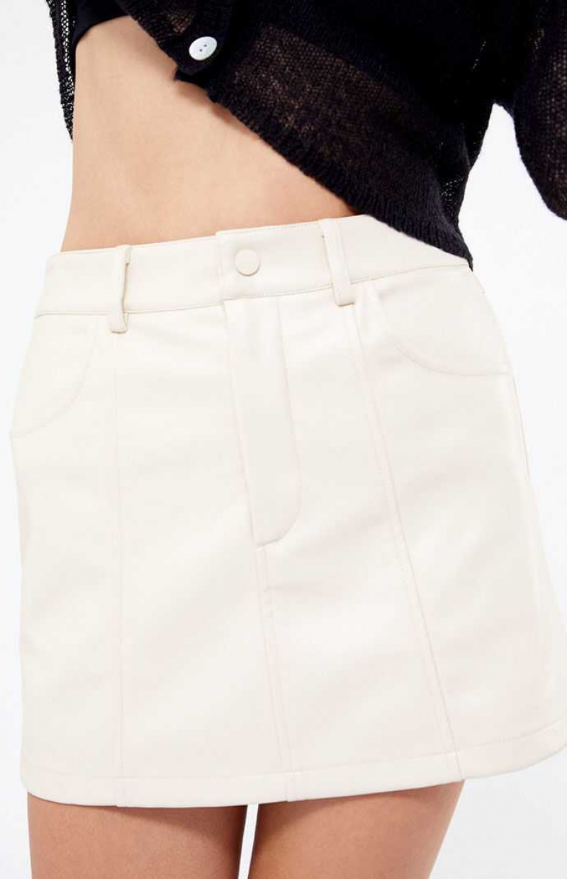 Pantalons PacSun Kendall & Kylie Faux Cuir Paneled Skort Femme Blanche | 694231WIJ