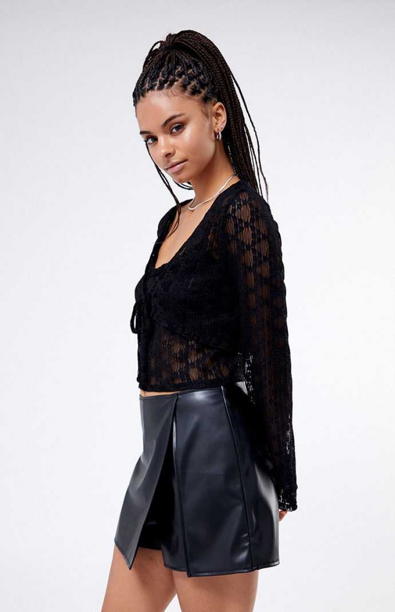 Pantalons PacSun Kendall & Kylie Faux Cuir Mini Skirt Femme Noir | 953280ERW