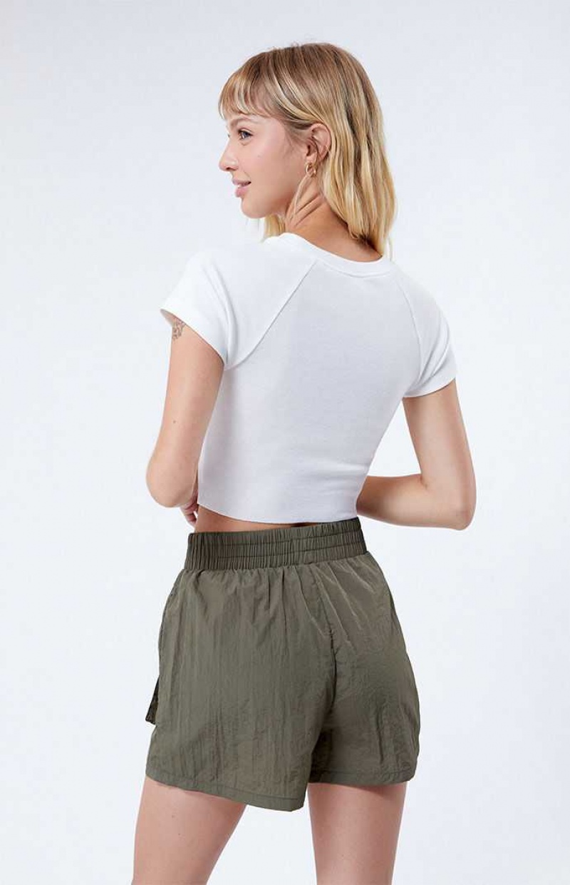 Pantalons PacSun LA Hearts Cargo Elastic Taille Femme Vert Olive | 027693MUQ