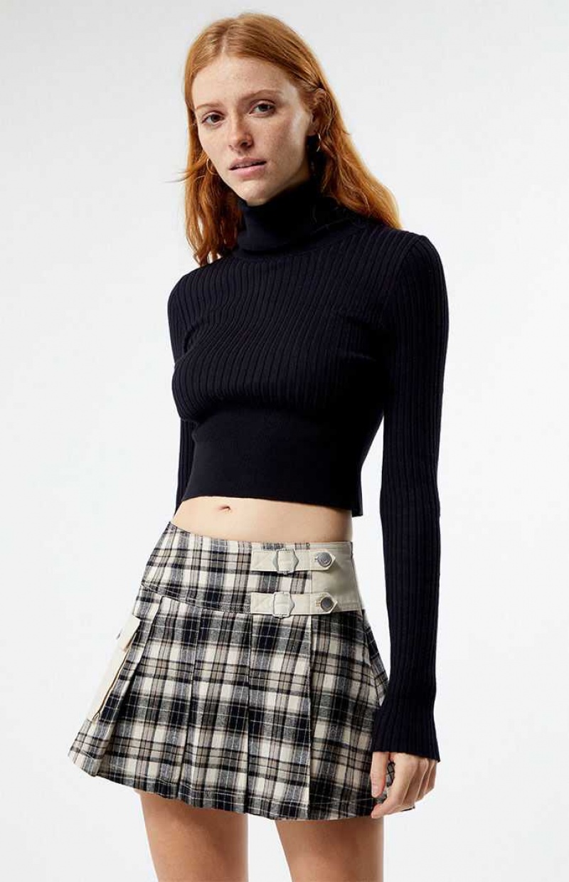 Pantalons PacSun LA Hearts Cargo Plaid Mini Skirt Femme PLAID | 204596PCJ