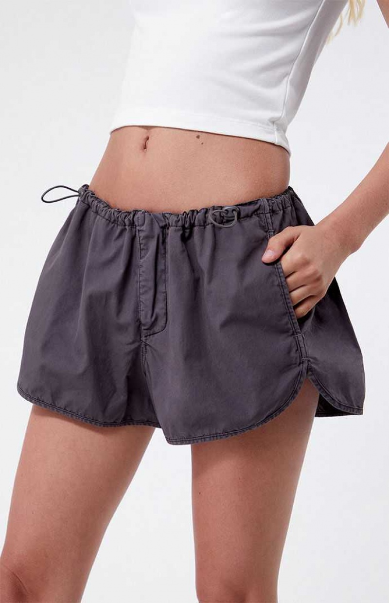 Pantalons PacSun LA Hearts Elastic Taille Bungee Femme Noir | 487136SWI