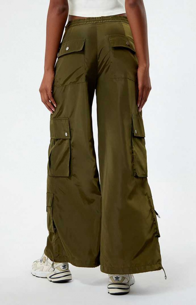 Pantalons PacSun Larges Leg gy Femme Vert Olive | 936704GYA