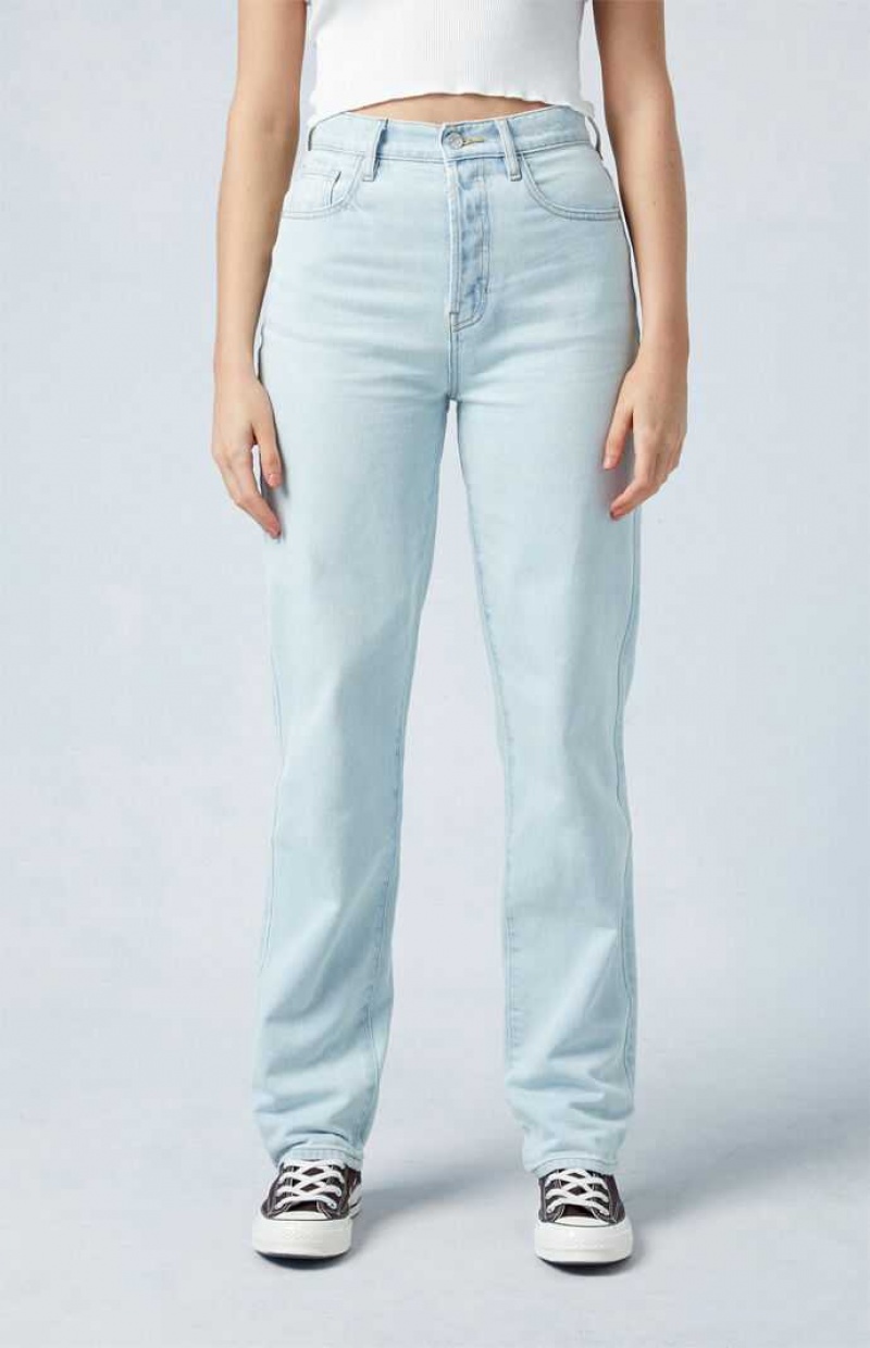 Pantalons PacSun Light Blue Dad Femme Indigo Clair | 607832UKZ