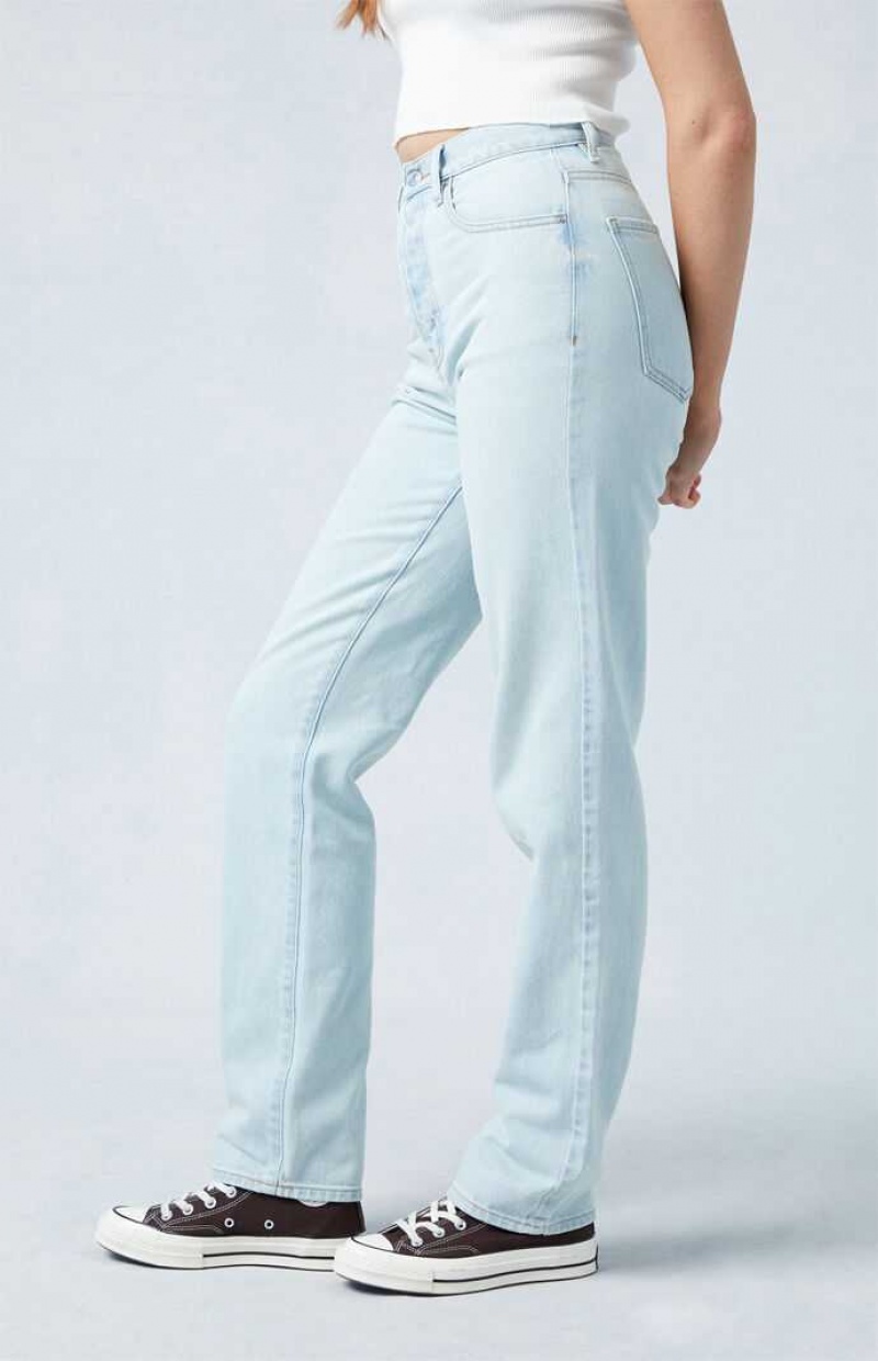 Pantalons PacSun Light Blue Dad Femme Indigo Clair | 607832UKZ