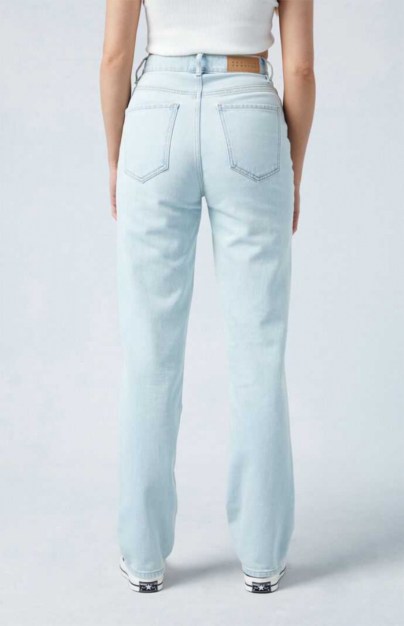 Pantalons PacSun Light Blue Dad Femme Indigo Clair | 607832UKZ