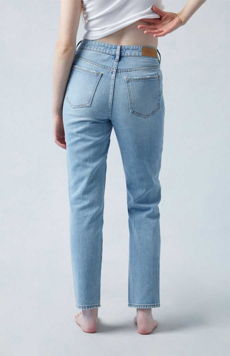 Pantalons PacSun Light Blue Mom Femme Indigo | 483260YXI