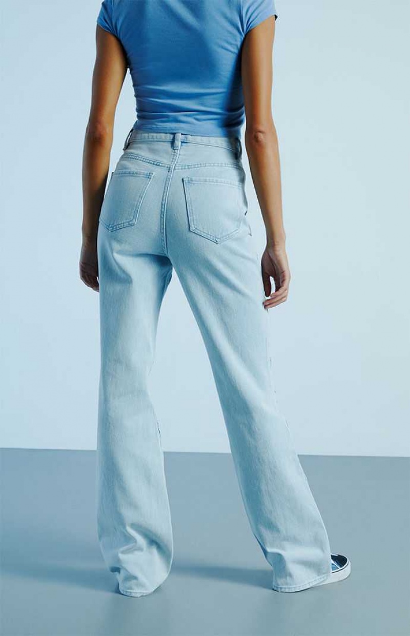 Pantalons PacSun Light Blue Pintuck High Waisted Bootcut Femme Indigo | 704963ACF