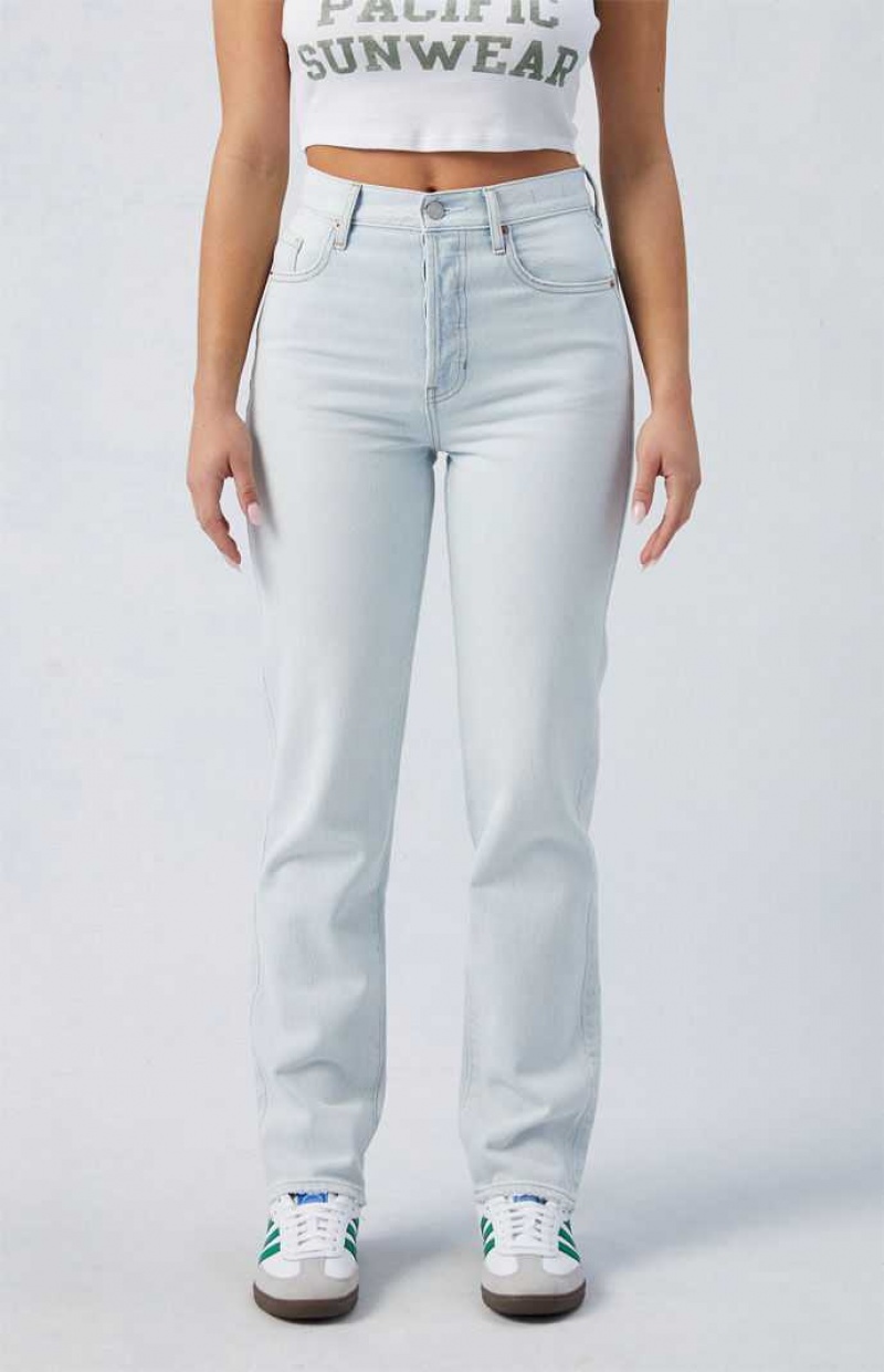 Pantalons PacSun Light Indigo Dad Femme Indigo | 794651BSZ