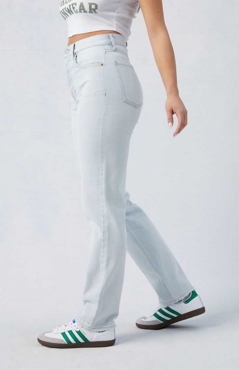 Pantalons PacSun Light Indigo Dad Femme Indigo | 794651BSZ