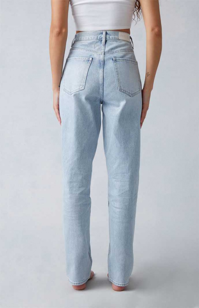 Pantalons PacSun Light Indigo Glittery Dad Femme Bleu | 286197JDK