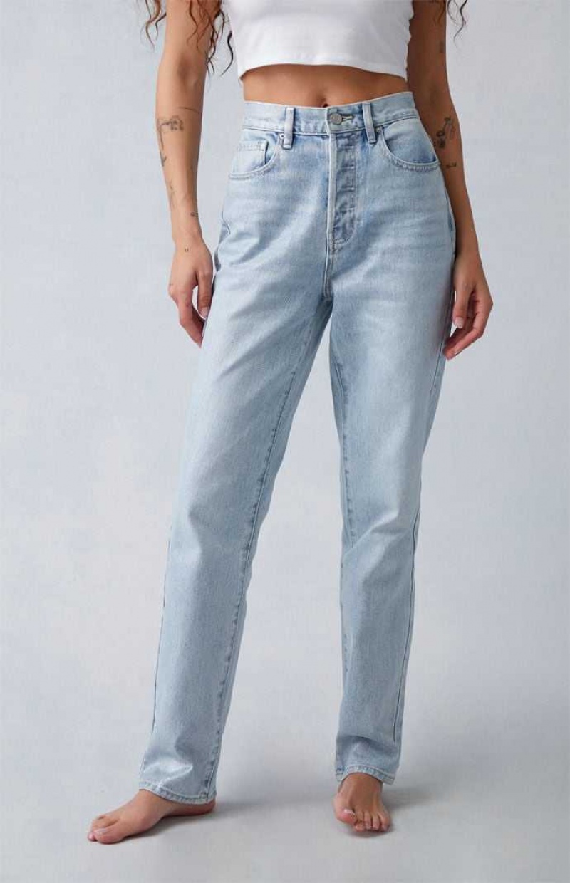 Pantalons PacSun Light Indigo Glittery Dad Femme Bleu | 286197JDK