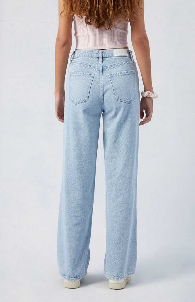 Pantalons PacSun Light Indigo Ripped Cali Boyfriend Femme Indigo | 359687ATN