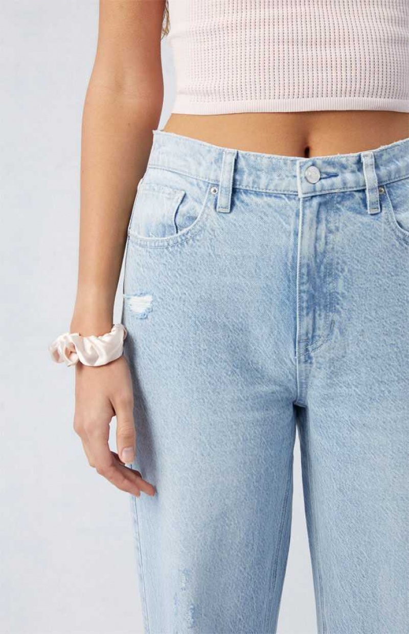 Pantalons PacSun Light Indigo Ripped Cali Boyfriend Femme Indigo | 359687ATN