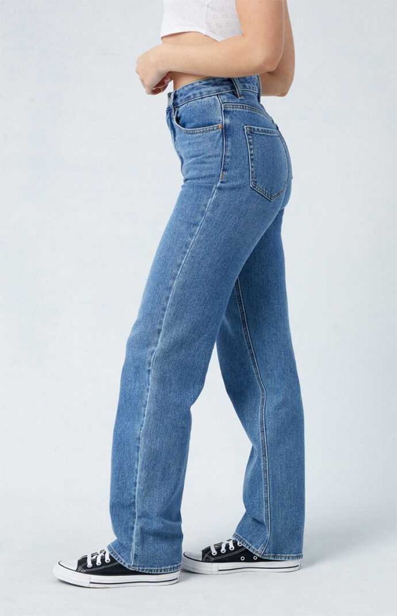 Pantalons PacSun Medium Blue '90s Boyfriend Femme Indigo | 019876AIE