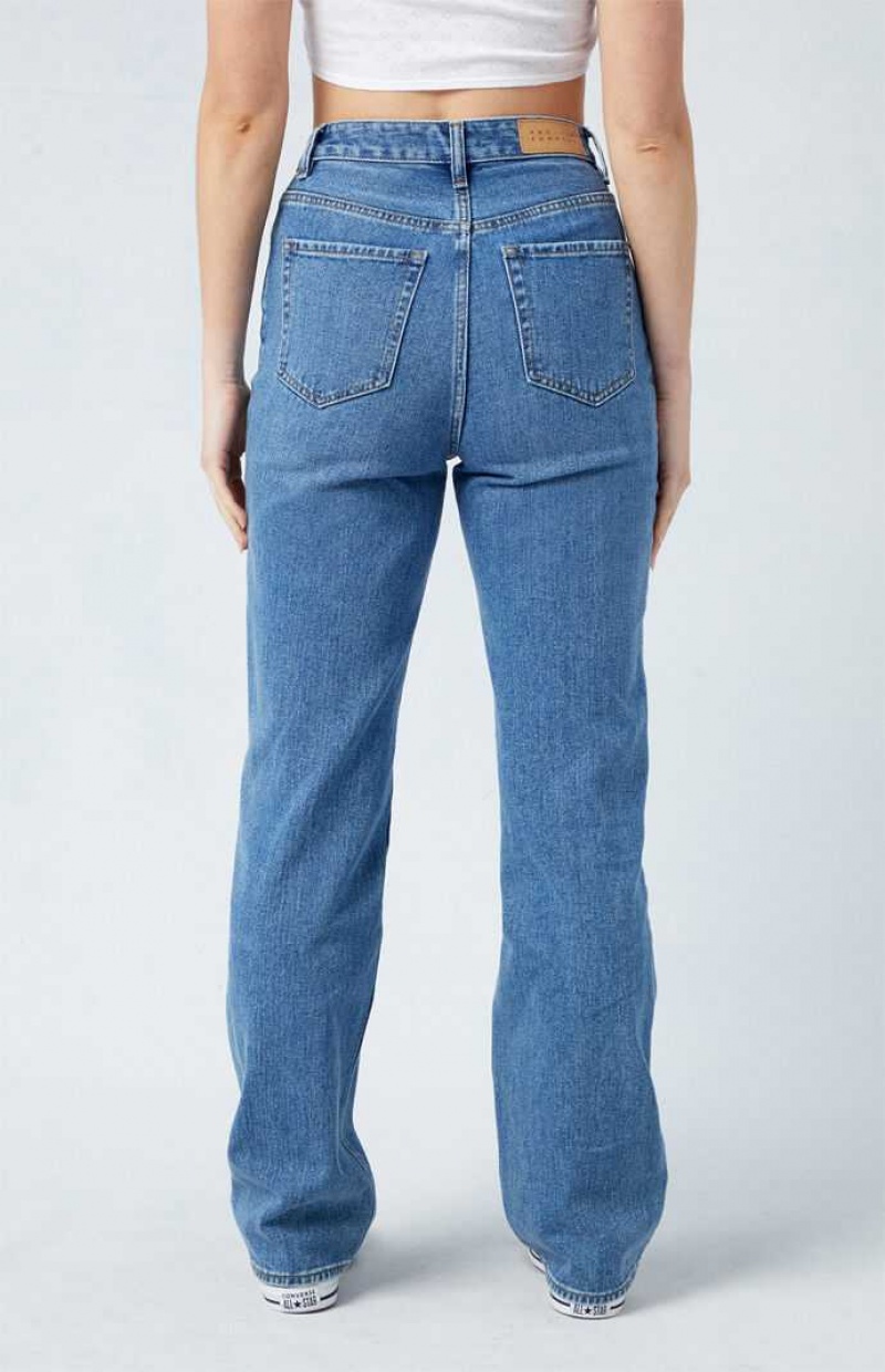 Pantalons PacSun Medium Blue '90s Boyfriend Femme Indigo | 019876AIE