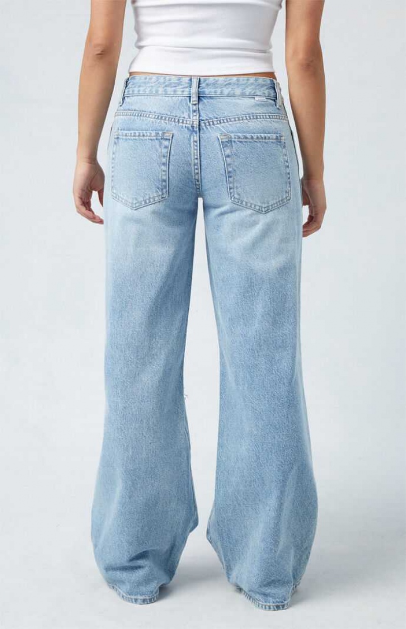 Pantalons PacSun Medium Blue Low Rise gy Femme Indigo | 870531PZF