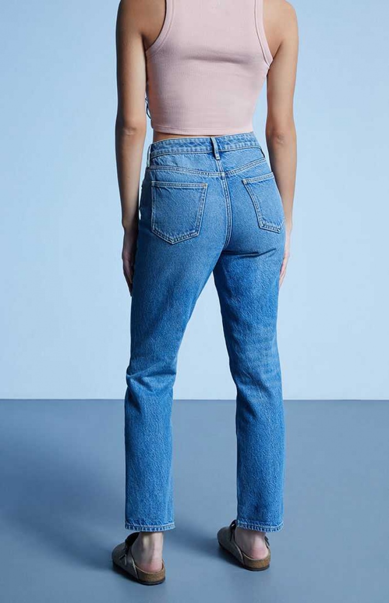 Pantalons PacSun Medium Blue Mom Femme Indigo | 937624QHN