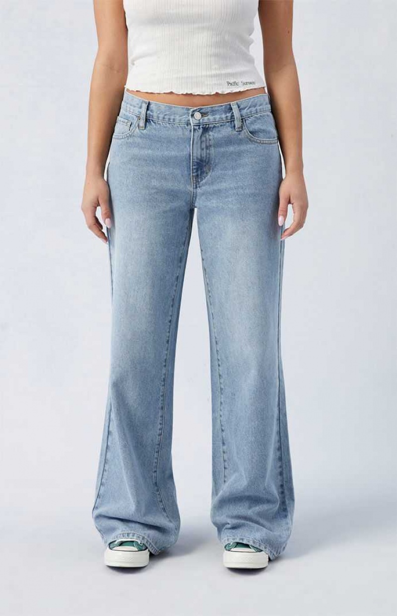 Pantalons PacSun Medium Indigo Parker Extreme gy Femme | 793428LWS