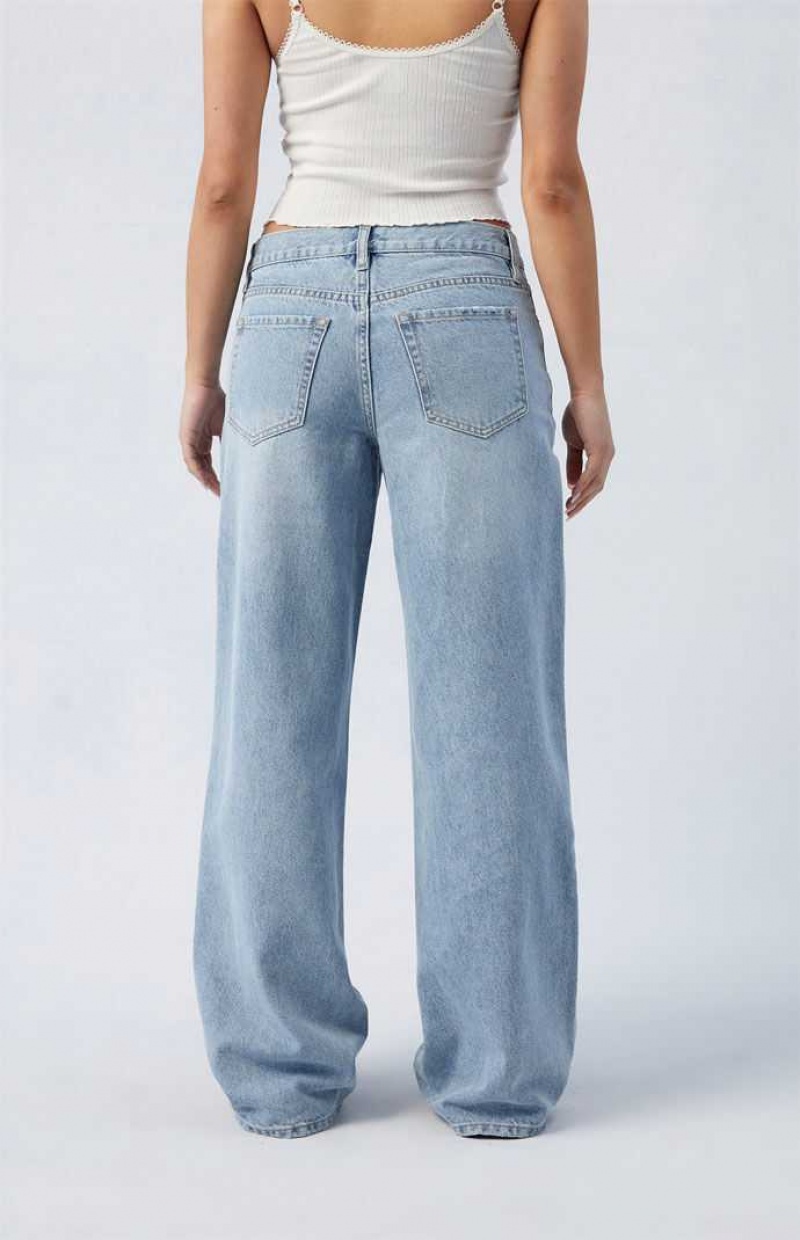 Pantalons PacSun Medium Indigo Parker Extreme gy Femme | 793428LWS