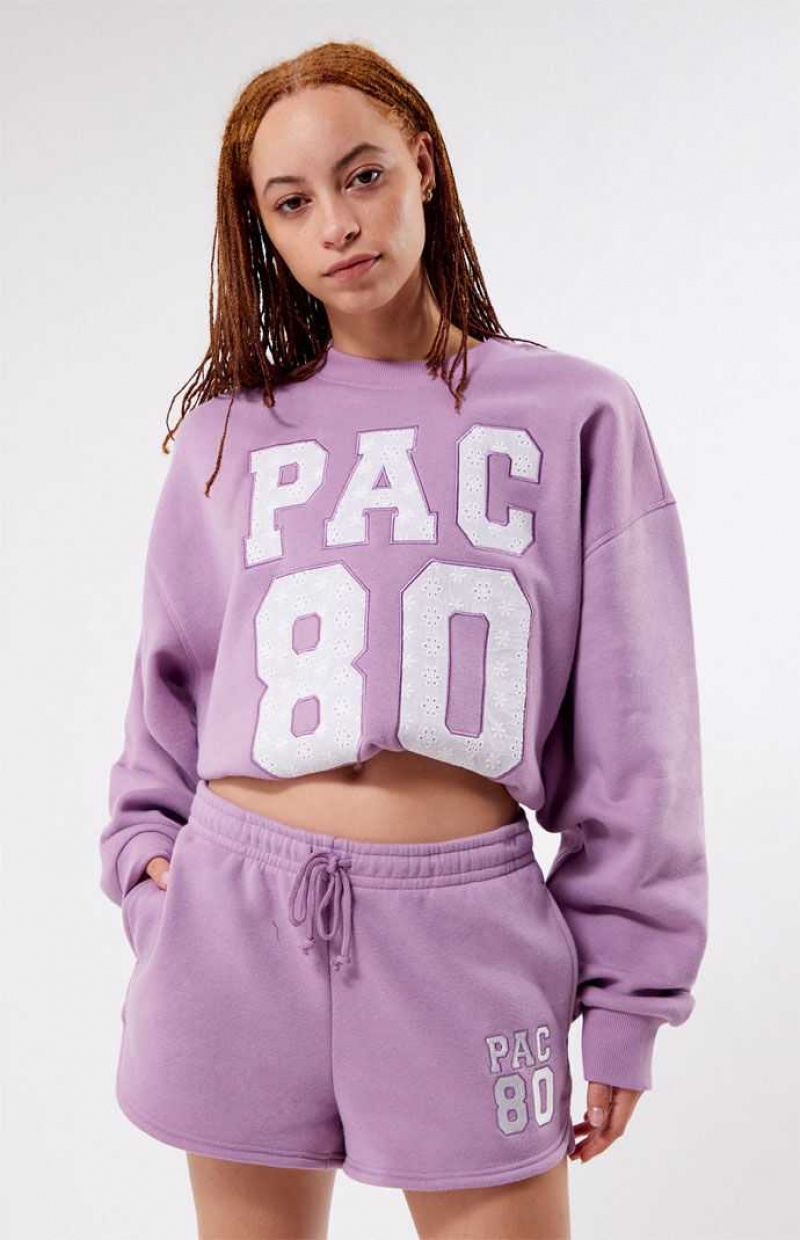 Pantalons PacSun Pac 1980 Easy Sweat Femme Violette | 032879ROB