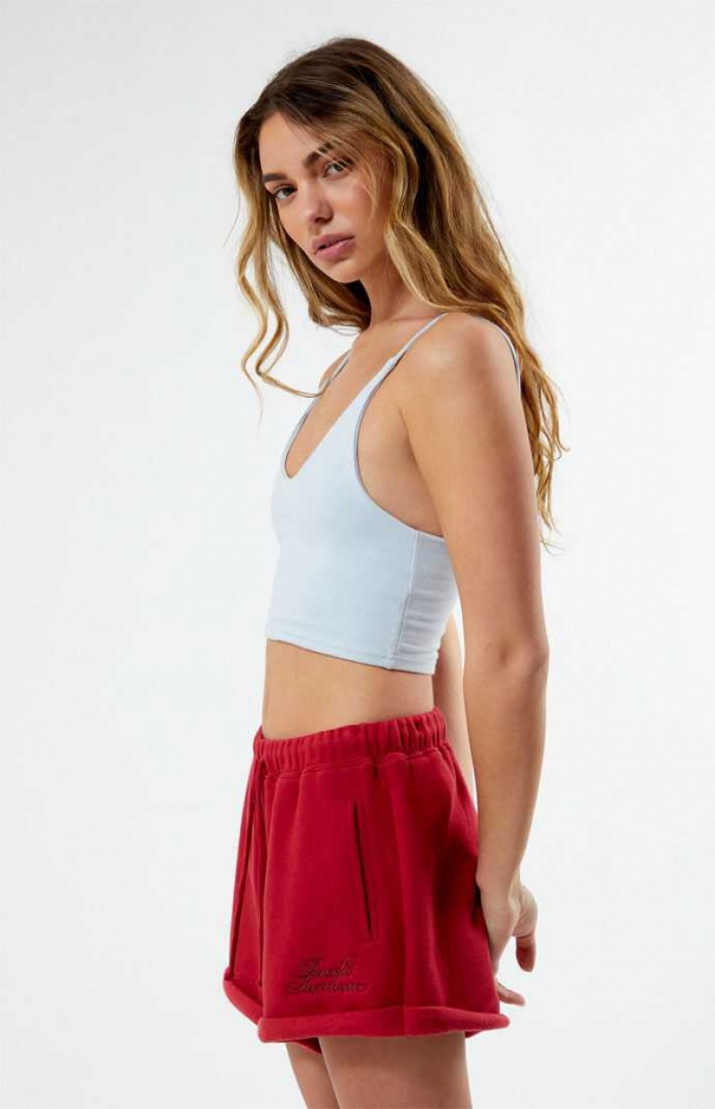 Pantalons PacSun Pacific Sunwear Rolled Sweat Femme Bordeaux | 567981KFT