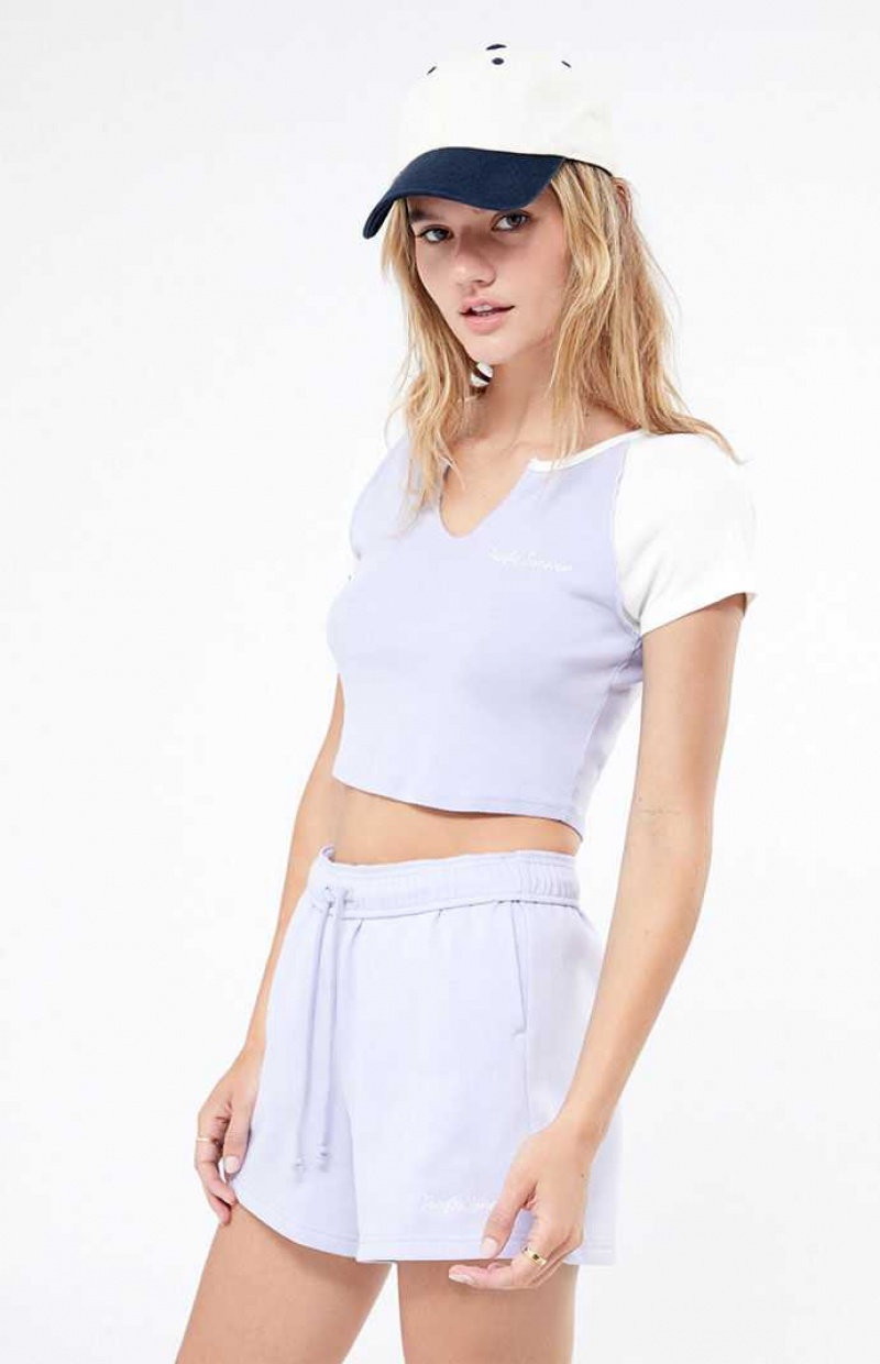 Pantalons PacSun Pacific Sunwear Script Boyfriend Sweat Femme Violette | 316078NXD