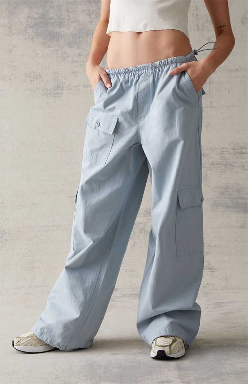 Pantalons PacSun Pocket Cargo Bungee Femme Bleu | 426917JMN